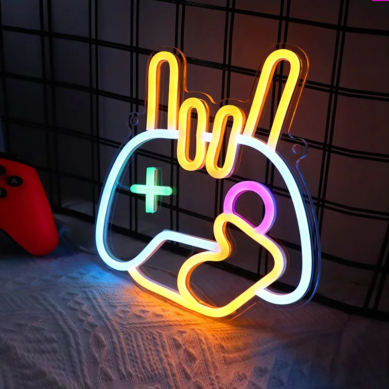 Game Neon Sign Light LED Game Zone Gaming Console Logo Nightlight Lamp Decor Bar KTV Internet Cafe Room Party Shop Gift