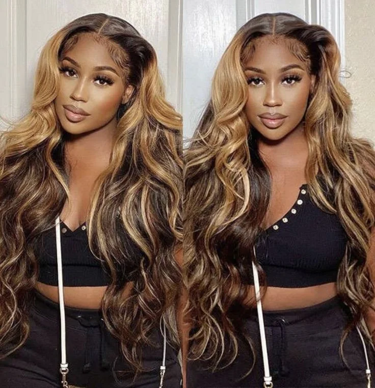 Wear And Go 5X5 Glueless Wigs Human Hair p427 Highlight Wig Body Wave Human Hair Wigs For Women Pre Plucked Bleached Knots