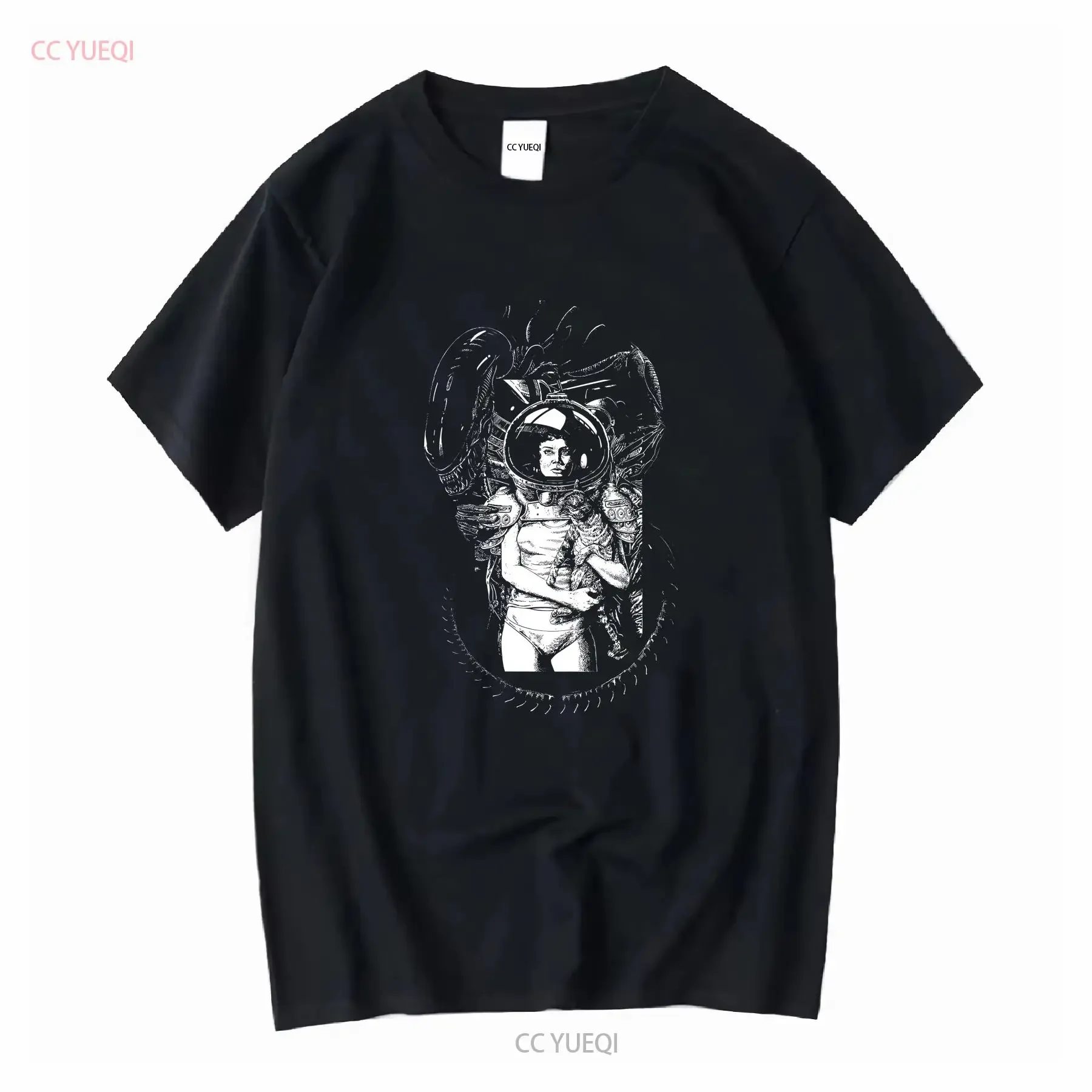Alien Ellen Ripley Jonesy Sci fi Horror T shirt vintage Washed fashion designer clothes Slightly streetwear homme Casual