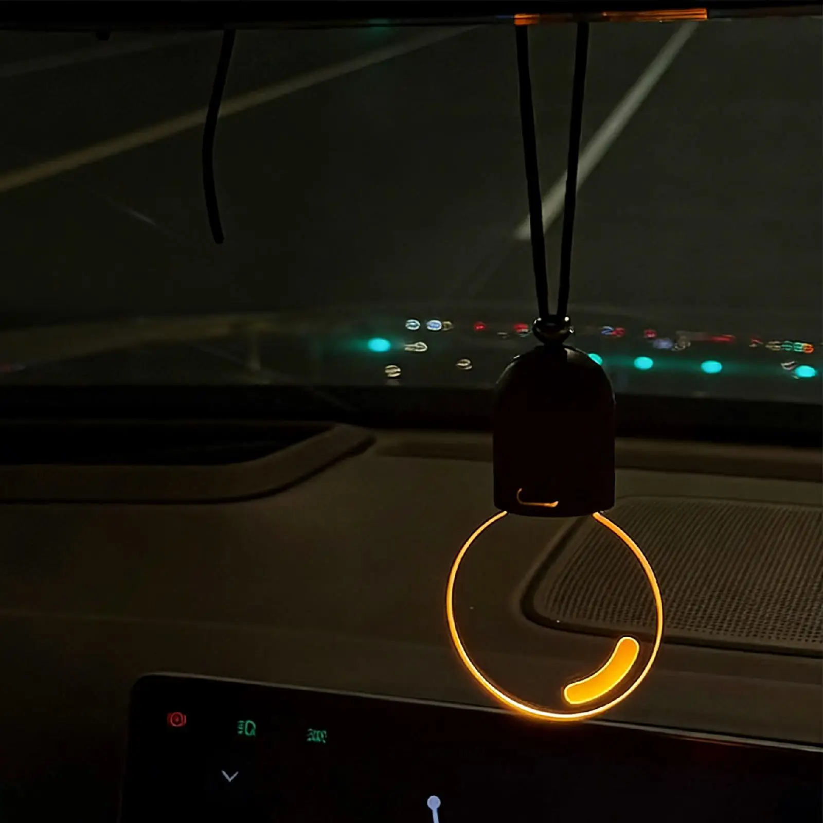

LED Bulb Car Charm Decorative Ambient Light Auto Accessory Adjustable Brightness Pendant for Vehicle Interior Gift
