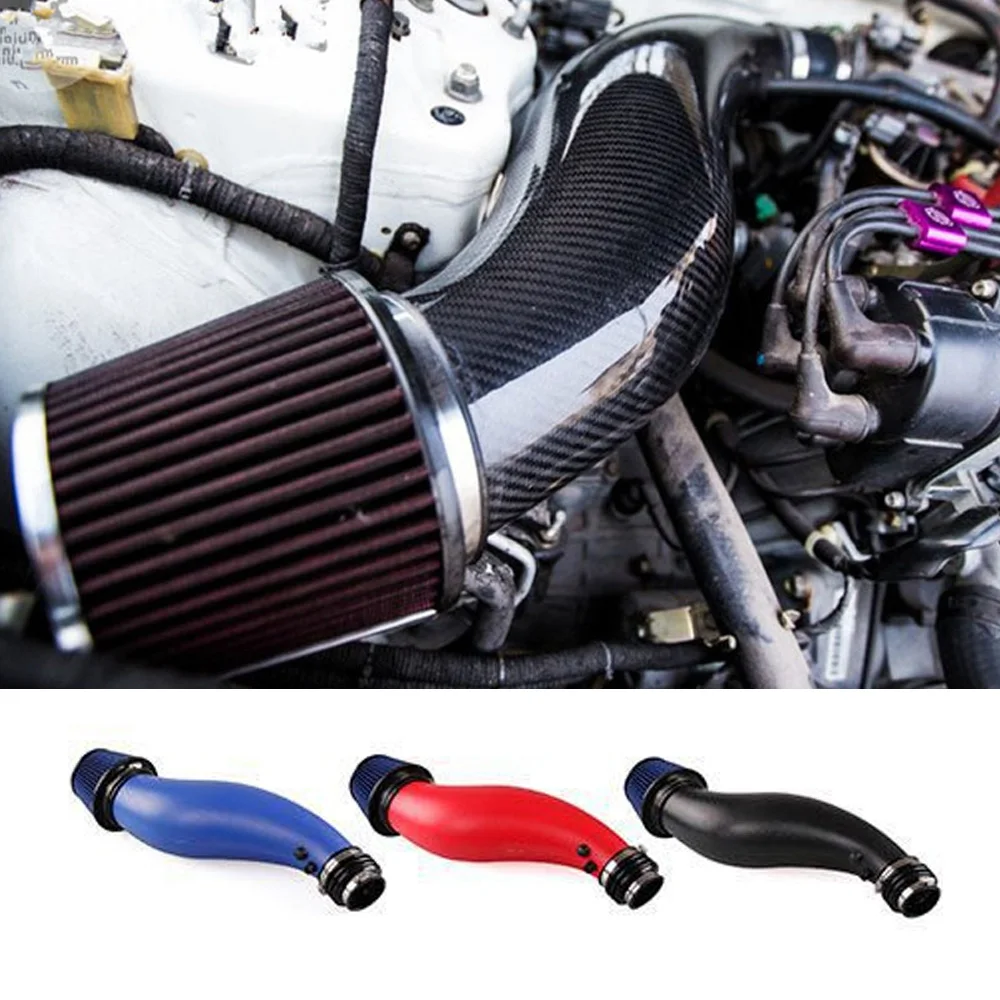 Car Air Intake Pipe For Honda Civic 92-00 EK EG Air Filter Intake Pipe Black Red Blue Real Carbon