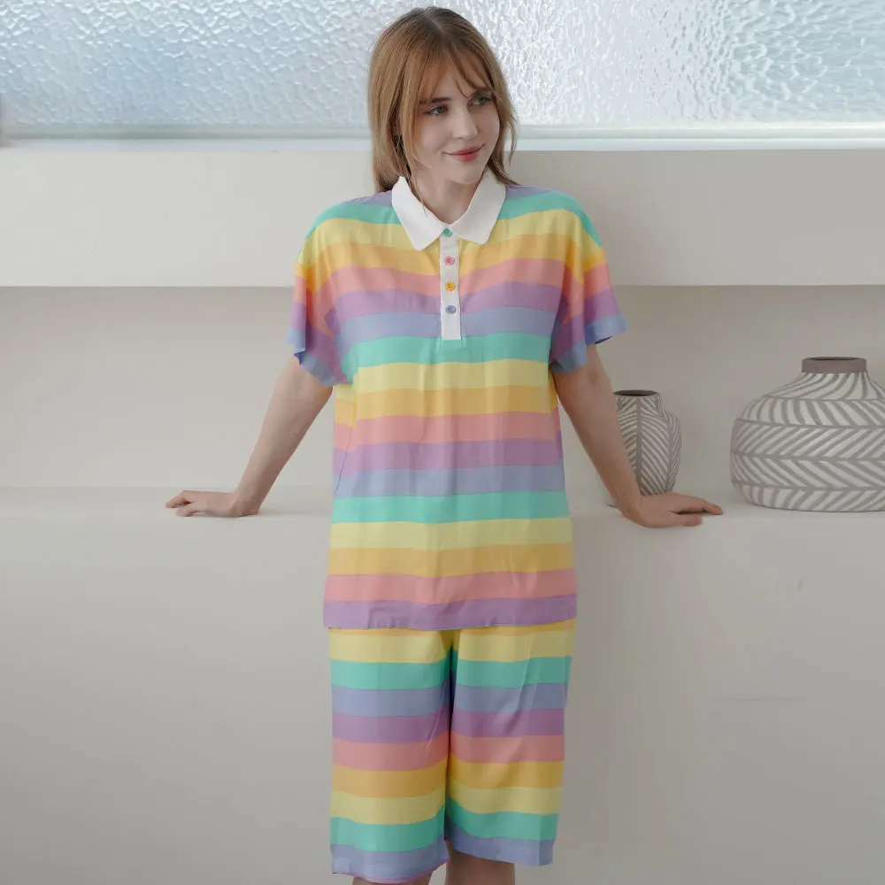 Women's pajamas pajama-on short-sleeved homewear indoor suit Lightwear set PS