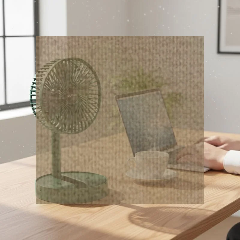 Height Adjustable Folding Mini Floor Fan Portable Quiet Table Desk Fan for Home Office Outdoor Camping