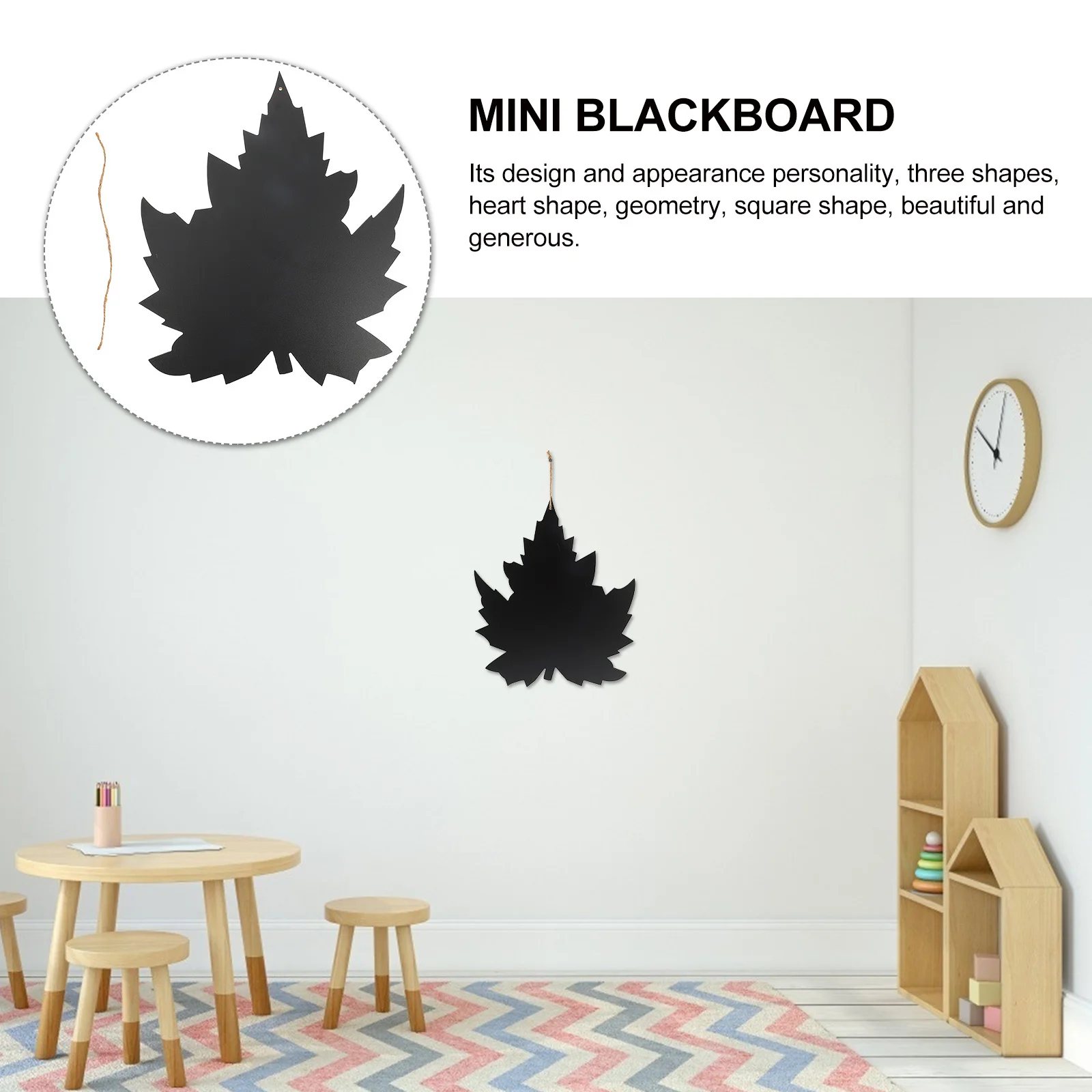 Wooden Hanging Blackboard Maple Leaf Shape Custom Message Board Wedding Back to School Decoration Chalkboard Message Blackboard