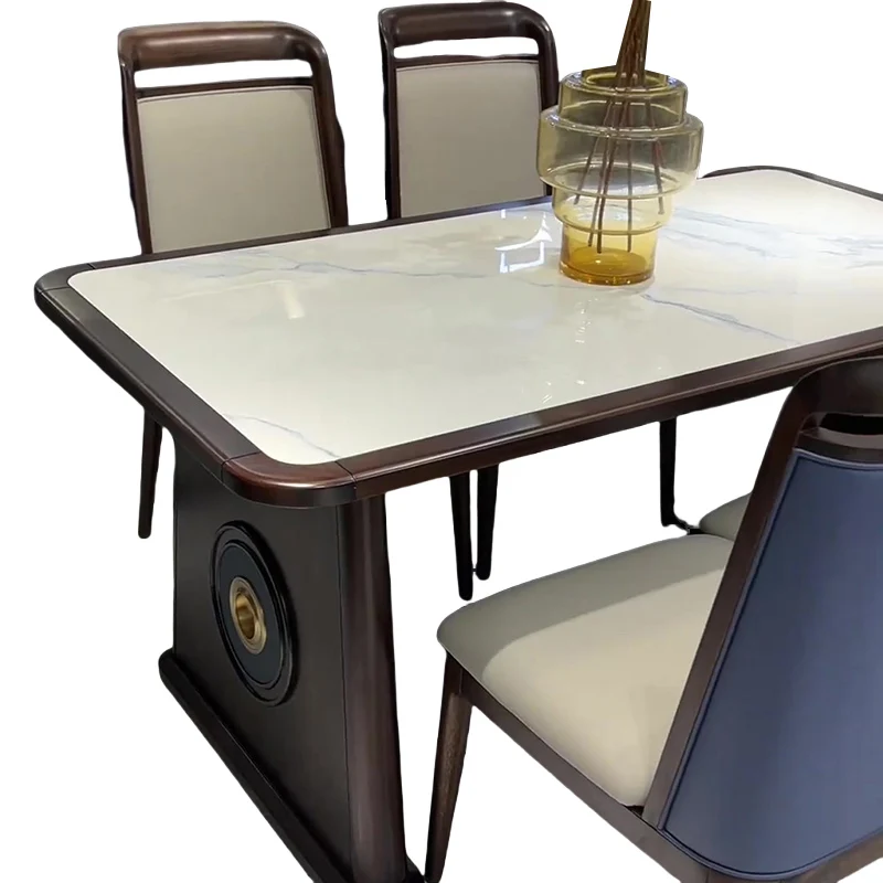 

Прямоугольный обеденный стол из черного дерева, обеденный стол