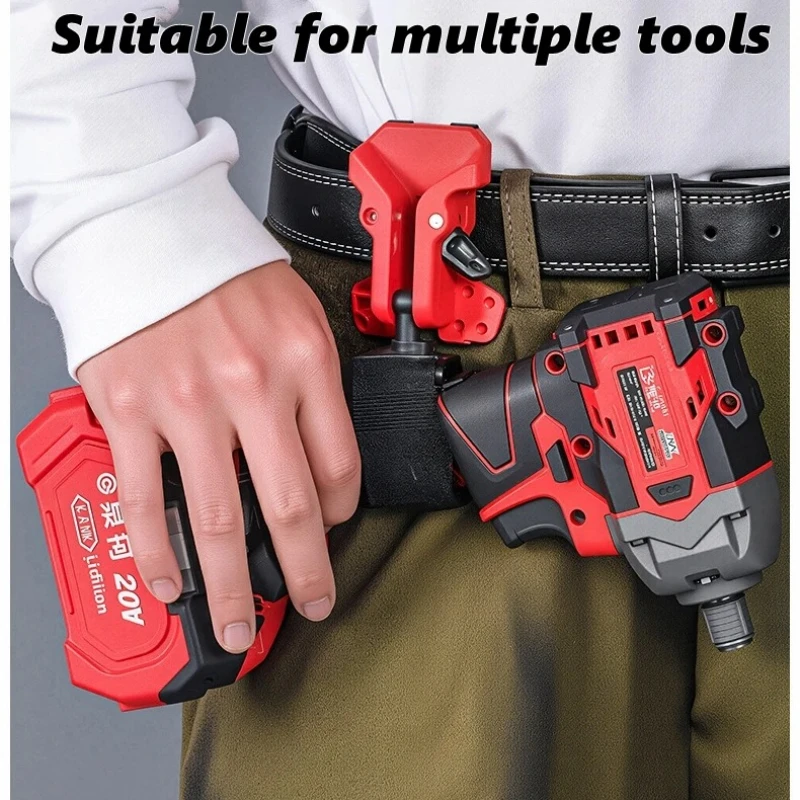 Portable Self-Locking Drill Holder with Belt Clip Quick Release High-Hardness Quick-Hook Tool Organizer for Portable Tools