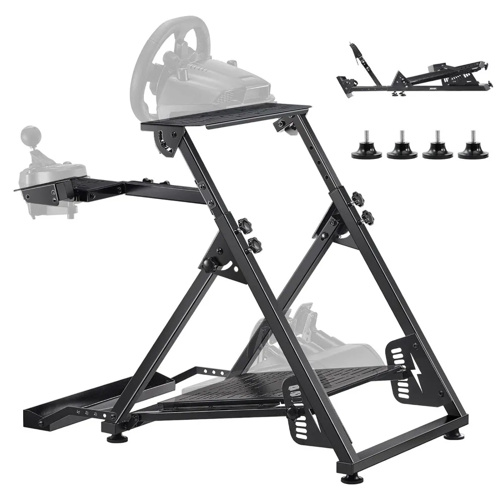 

VEVOR Adjustable Foldable Racing Wheel Stand - Compatible with Logitech, Thrustmaster & More Gaming Wheels