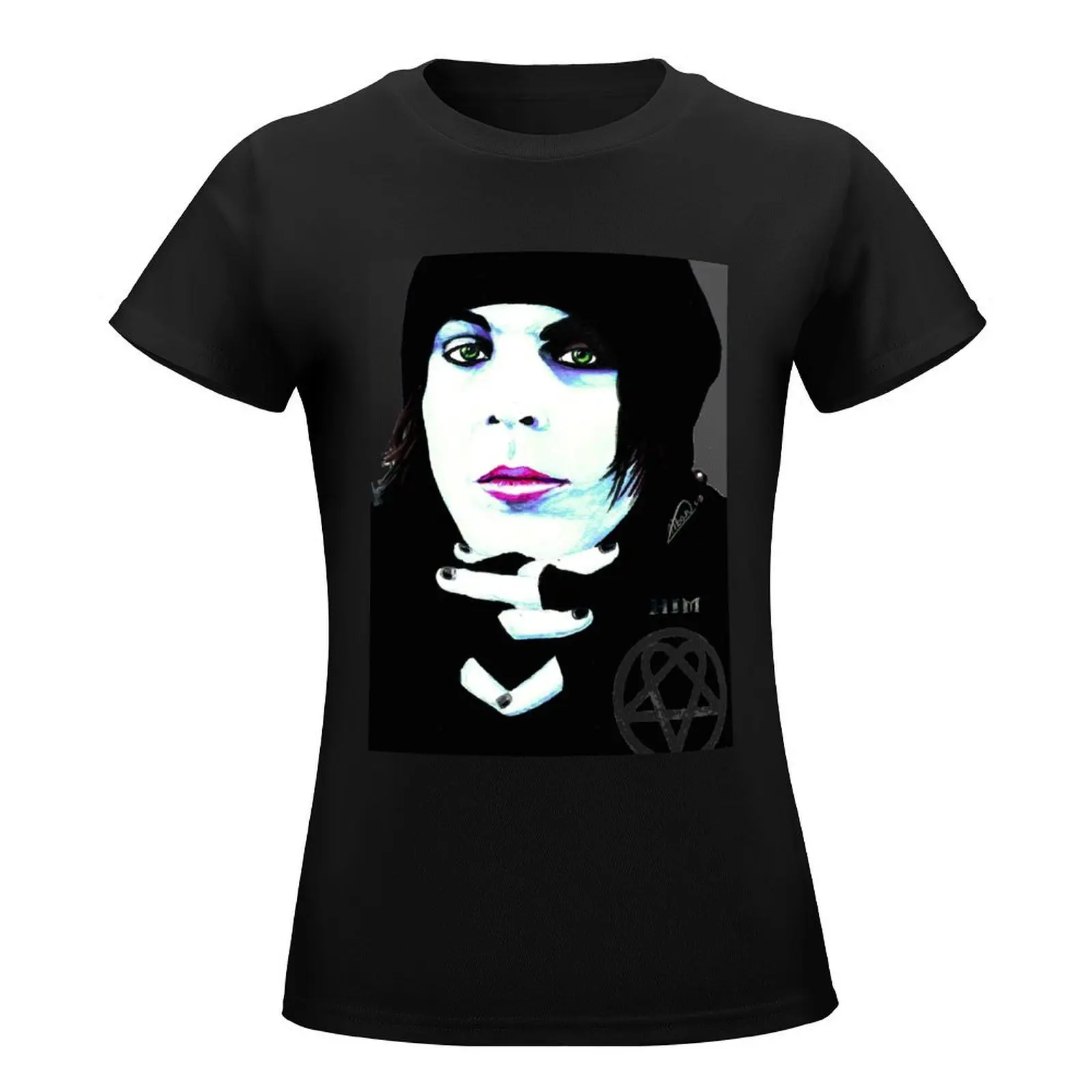 HIM - Ville Valo Portrait T-Shirt cute clothes tees oversized Women t-shirts