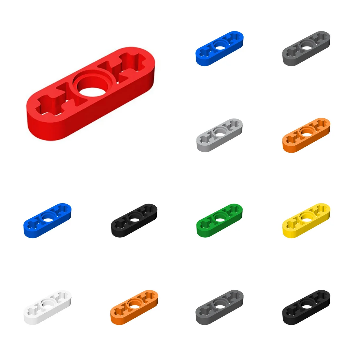 50pcs  6632 Liftarm Thin 1 x 3 Axle Holes Bricks Toys For Technical MOC Buildings Blocks High-Tech DIY Compatible