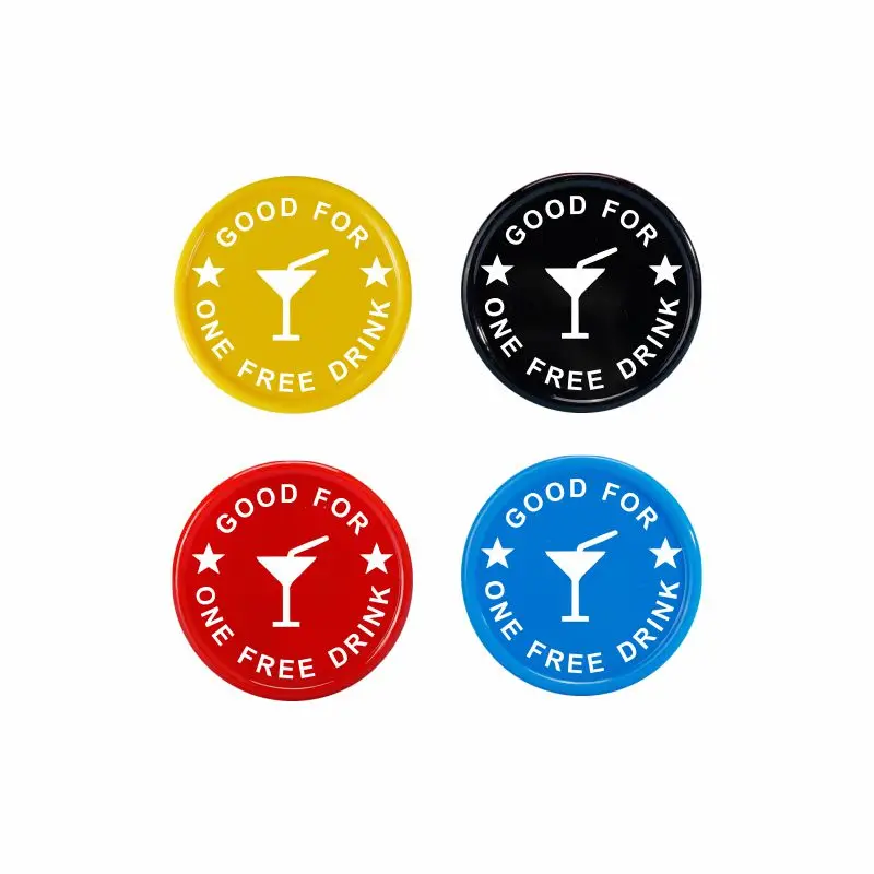 100 pcs Custom Drink Tokens Beer Bar Token Free Drink Poker Chips Promotional Chips with Your Design for Restaurants OR BAR