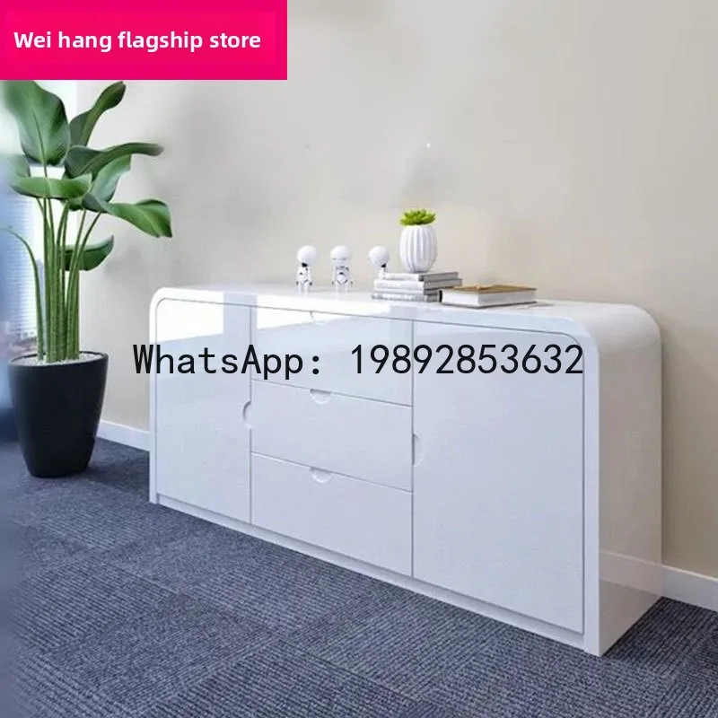 YFY White Lacquer File  Low  Simple Modern Storage Floor  Tea Cabinet Office
