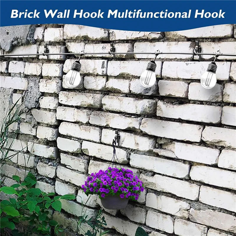 

A63K-20Pcs Brick Clips,Heavy Duty Wall Brick Clips Or Brick Hangers,Brick Hangers No Drill Pure Metal Screws