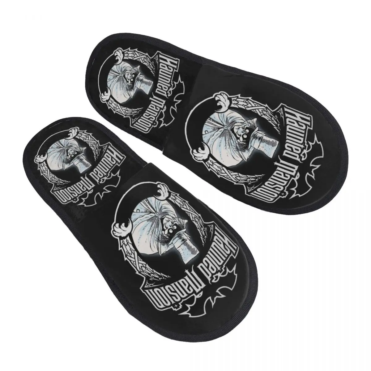 Custom Haunted Mansion Guest Slippers for Spa Women Ghost Horrorr Film House Slipper