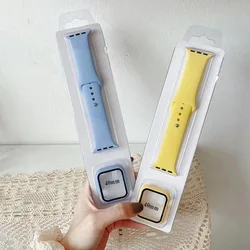 Case+Strap for Apple Watch Band 45mm 44mm 41mm 40mm 42mm 38mm 44 mm silicone bracelet correa iWatch series 9 8 7 6 5 4 3 2 1 SE