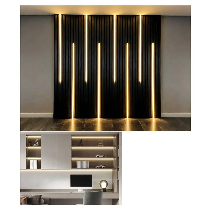 ABUH-Under Cabinet Dimmable Touch Sensor COB LED Strip Light Collection Display Black PCB For TV Backlight Grille US Plug
