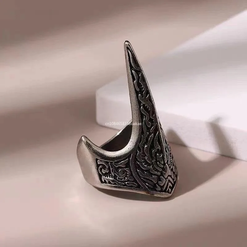 Trendy Retro Flame Totem Armor Ring Charm Men\'s Opening Ring Fashion Hip-Hop Punk Accessories Jewelry Party Gifts Rings for Men