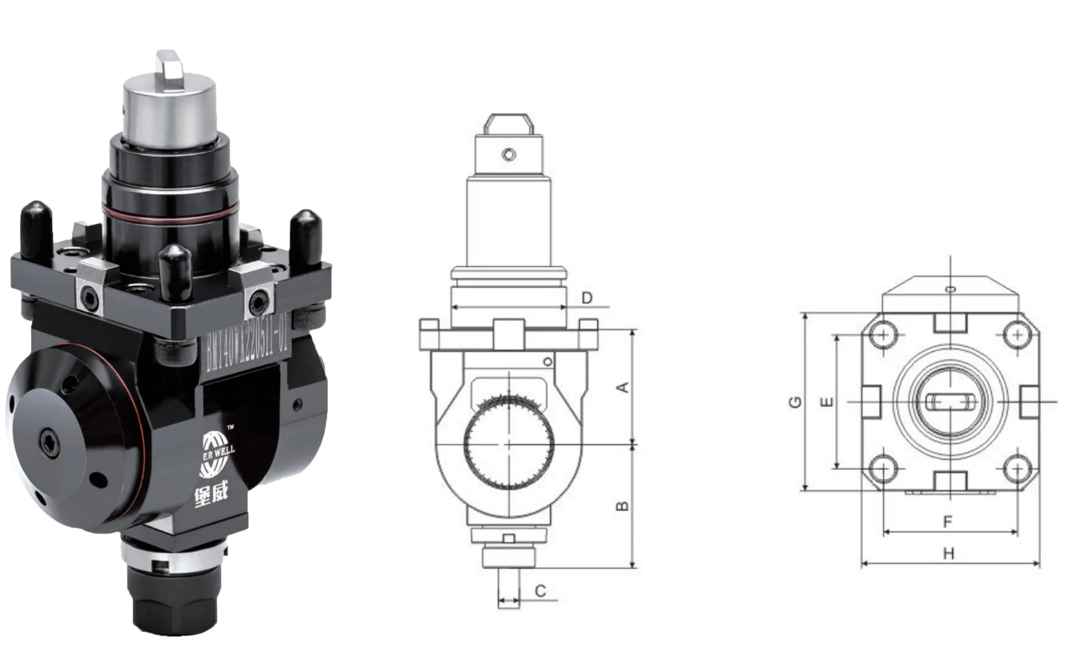 High Quality BMT Series BMT40 BMT45 BMT55 BMT65 Multiangular Driven Tool Holder With External Locking Chuck Clamping Method