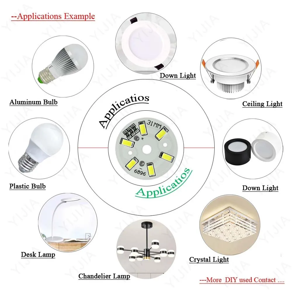 3W 5W 10W DC5V LED Light Board White Warm White Dia 50mm 31mm 24mm PCB Light Source Board Direct USB For DIY Downlight Spotlight
