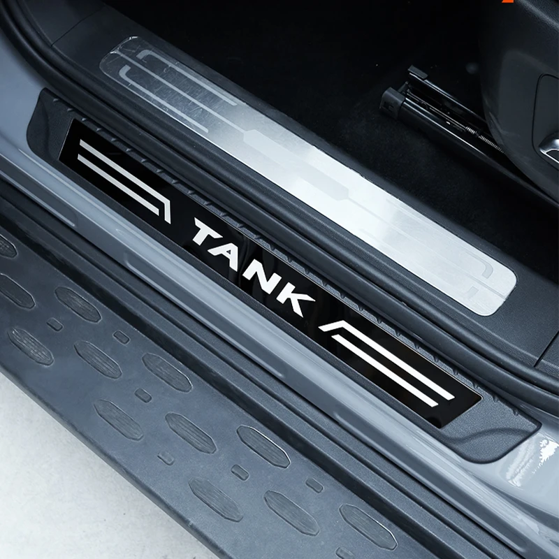 For Great Wall Tank 300 Threshold Bar Modification Door Welcome Pedal Anti Scratch ABS Door Protection Decoration Accessories