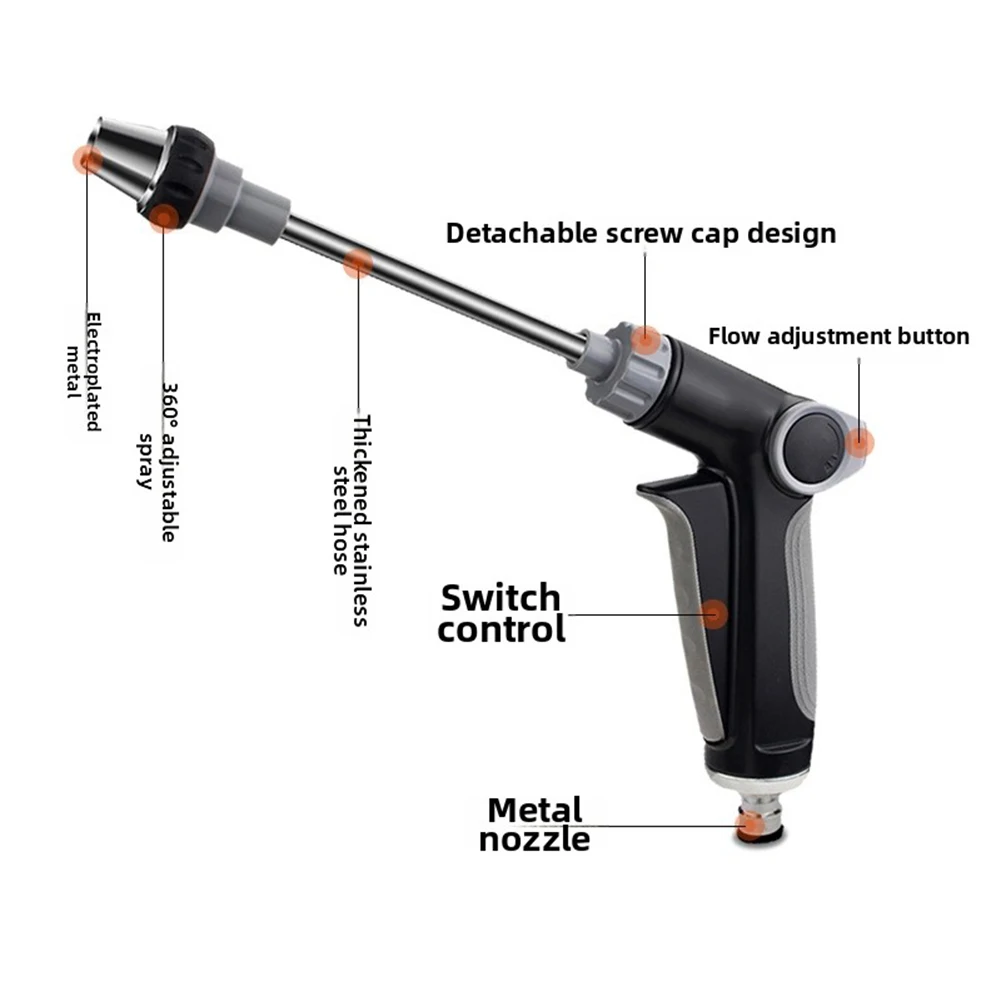 

High Pressure Hose Nozzle: Transform Any Hose Into A Powerful Washer Foam Lance Portable Automobiles Cleaning Tool