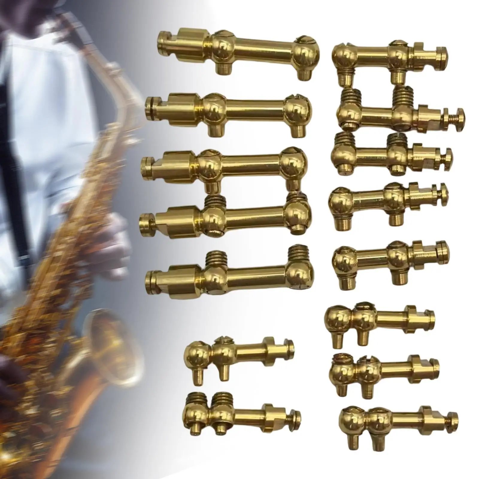 

15 Pieces Sax Repair Maintenance Kit Copper Musical Instrument Parts for Treble,