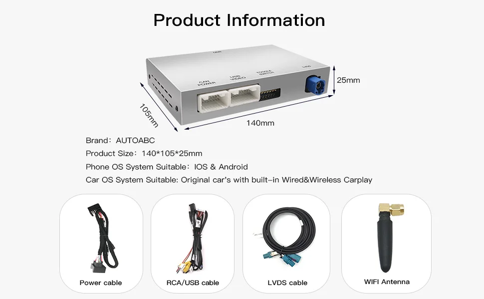 Für Peugeot Citroen Kabelloser CarPlay-Adapter Android Auto Modul SMEG 208 2008 308 508 3008 & C4 DS3 DS5 unterstützt Rückfahrkamera – Detail 8