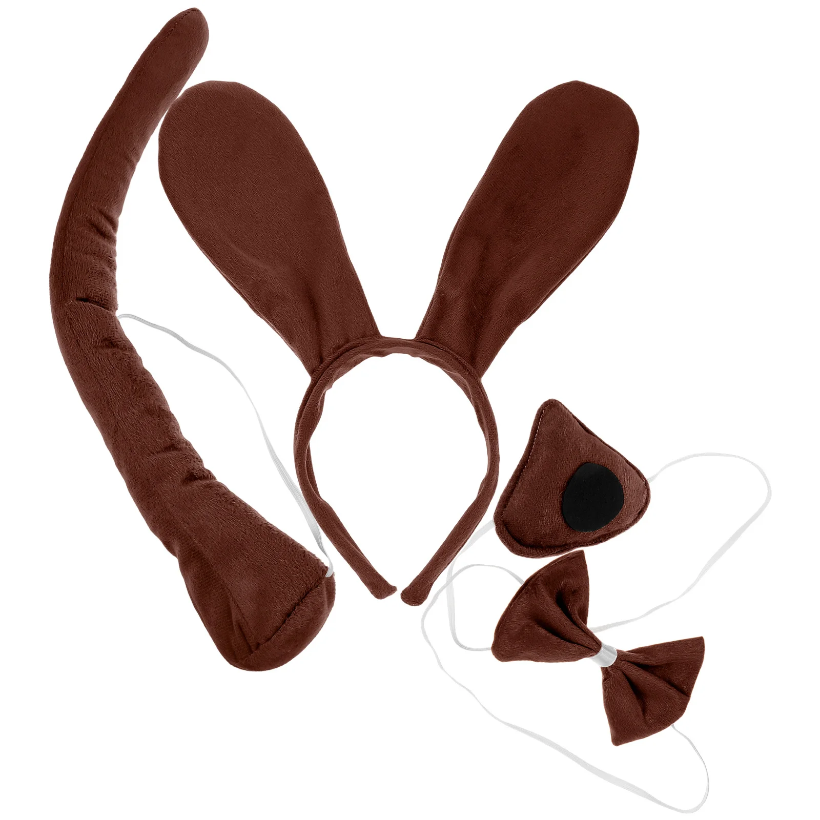 1 ensemble de costumes de chiot pour enfants, adorables oreilles de chien, bandeau, queue, nez, nœud papillon, déguisement de fête d'halloween, Costume de chiot Cosplay pour enfants