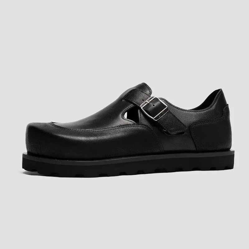 Genuine Leather Designer Luxury Shoes Men's Loafers Casual Breathable Outdoor Thick Sole Platform Leather Shoes Male Flats