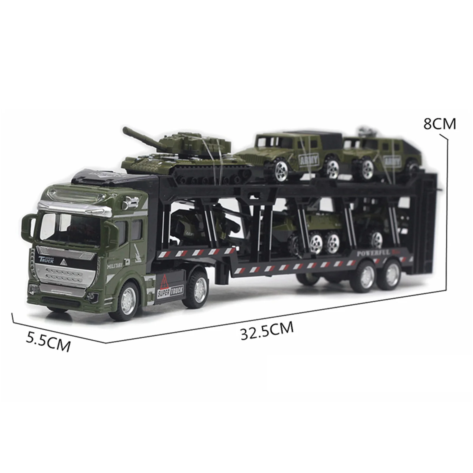 Camion de transport double face pour garçons, jouet de l'armée, voitures, véhicule, cadeau pour enfants, tout-petits