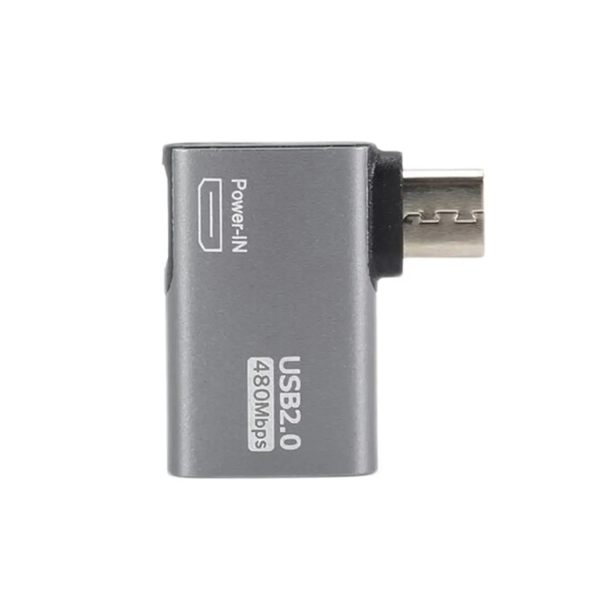 A46U 4K OTG Cable Adapter Power Supplied Micro-USB to USB with Angle Design. Suitable for Tablet, TV(Right)