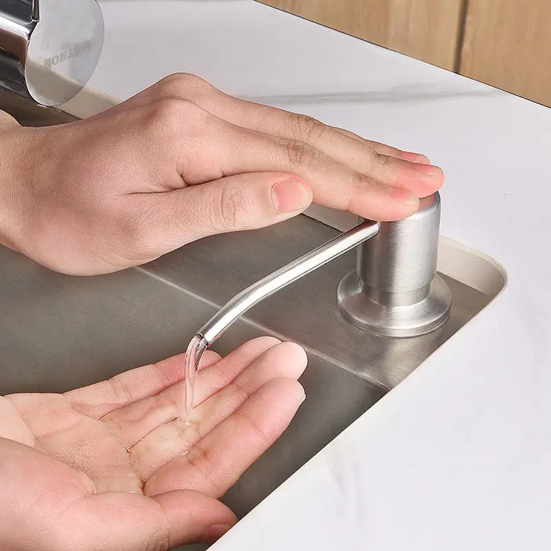 Dispensador de jabón líquido, tubo de extensión, reemplazo de botella para fregadero de cocina, de Metal, montado debajo de la encimera