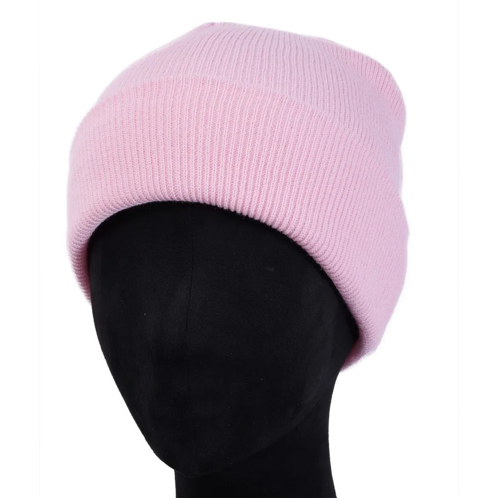 Fashion Solid Knit Beanie Ribbed Knit Oversized Fit Winter Hat High Stretch Soft Pullover Cap Women Men