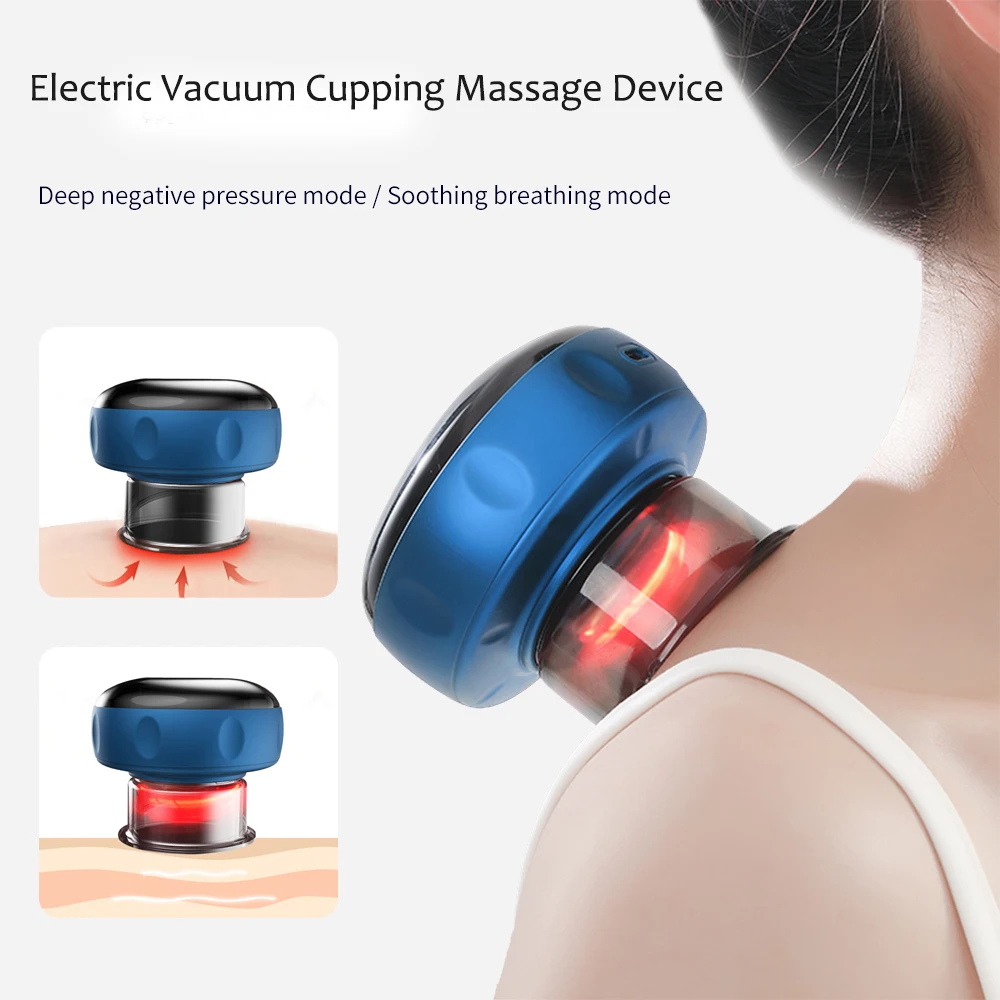 6 Level Electric Vacuum Cupping Massage Device Heating Scraping Body Massager Promote Blood Circulation Guasha Cans Suction Cups