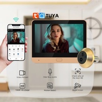 Gold Color 2.4G Wifi Wireless Door Peepholes Camera 1080P Tuya Smart Security Home Video Eye Viewer  Bulit in Microphone