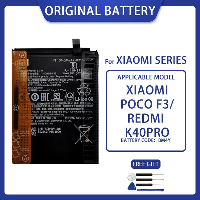 New Original BM4Y 4520mAh Replacement Battery For Xiaomi 11X 11XPro Redmi K40 Pro Poco F3 PocoF3 Phone Batteries Bateria