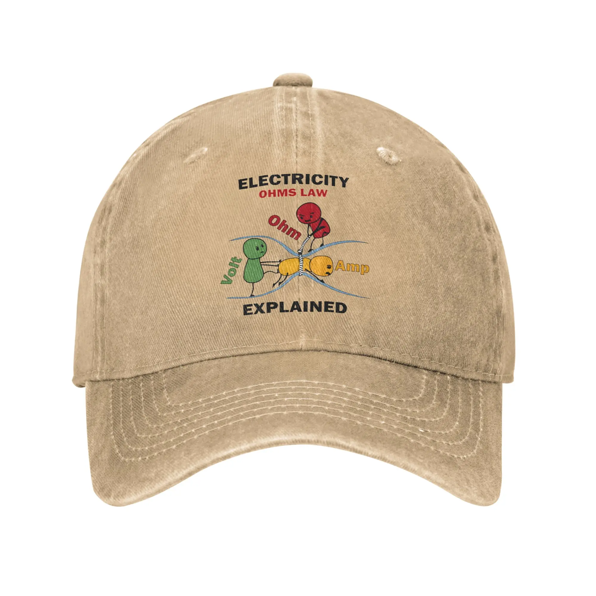 Electricity Explained Ohms Law  Baseball Caps Distressed Denim Washed Snapback Hat Electrical Engineer Golf Adjustable Fit Cap