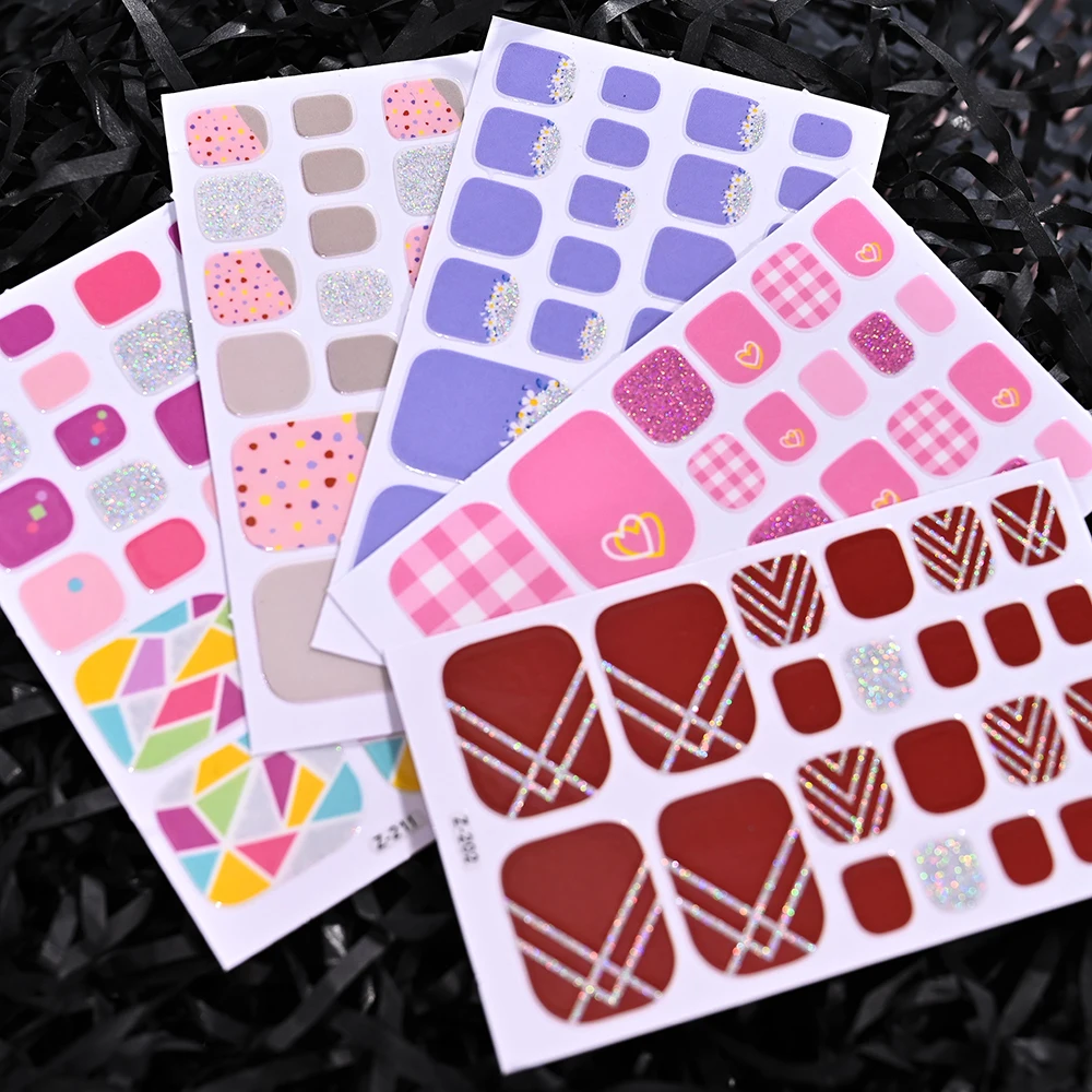 5/10 szt. Mieszane Losowe Naklejki na Paznokcie u Stóp z Pełnym Pokryciem, Motyw Dopamina, Samoprzylepne, Bez Potrzeby Pieczenia