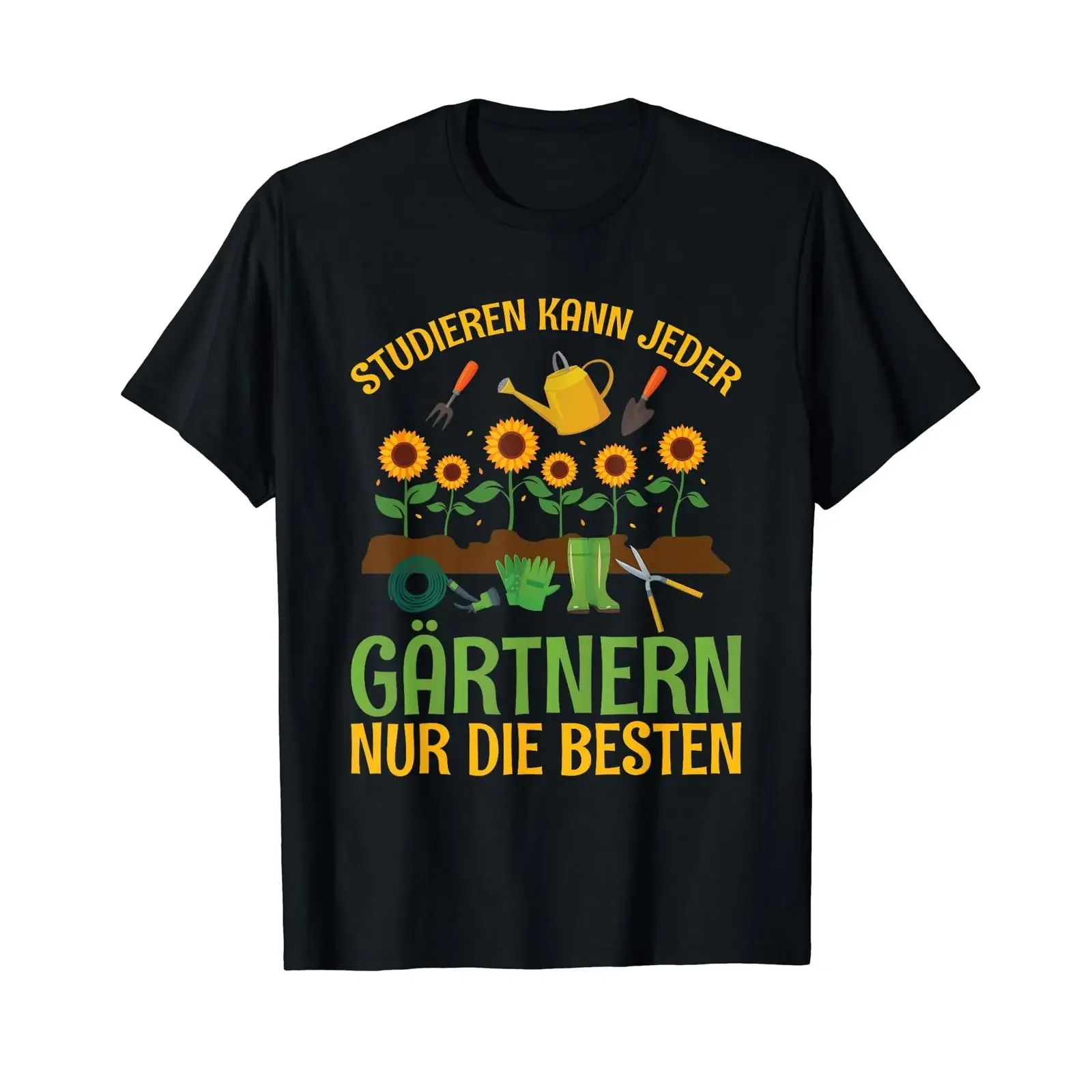Study Can Any Gardening Gardener Garden Sunflowers T Shirt black S vintage Washed Stretched graphic fashion Soft Breathable