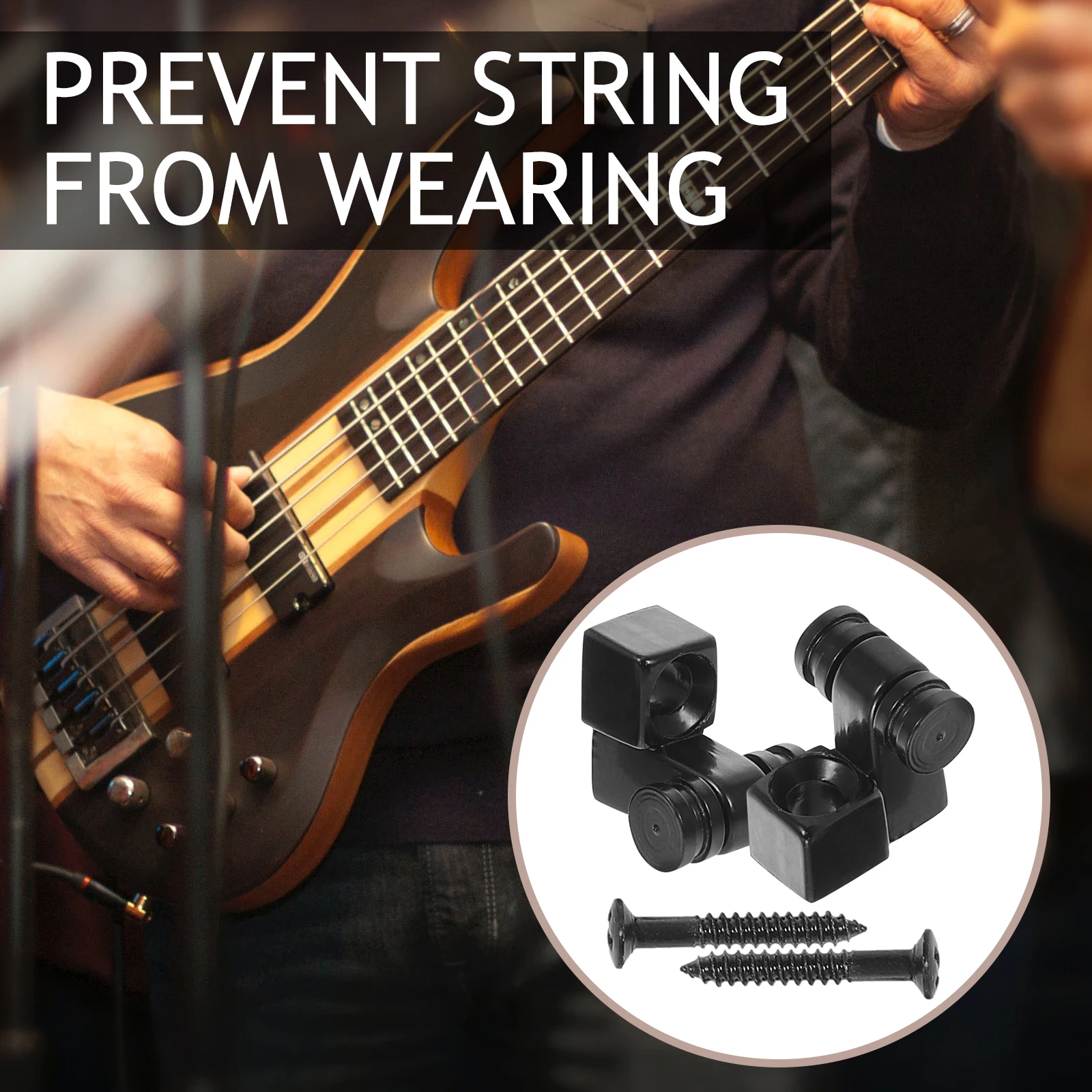 

2 Sets String Buckle Holder Electric Guitar Hardware Accessories Kit Strings Steel Tools