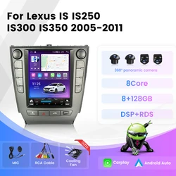 Android 13 9.7inch Car Radio For Lexus IS IS250 IS300 IS350 2005-2011 For Tesla Style GPS Wireless Carplay Android Auto GPS Navi