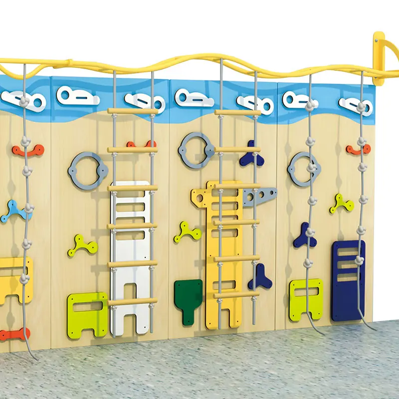 Colorful Wooden Climbing Frame, Kids Indoor Play Equipment, Climb Playset Toy Fun Activity Adventure Exercise Gym Playroom