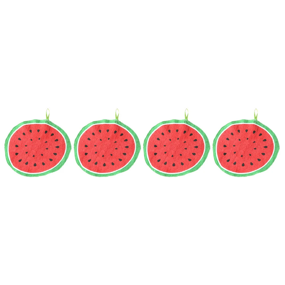 

4 Pcs Fruits Dish Towels Small Hand for Kitchen Decorate Dry Cartoon Cleaning