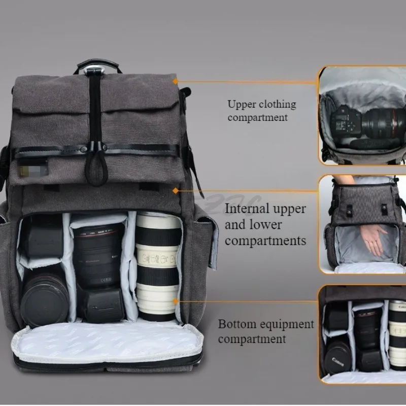 

Fashion Photography Bag Backpack Canvas Digital Multi-functional Waterproof Computer DSLR Camera Backpack