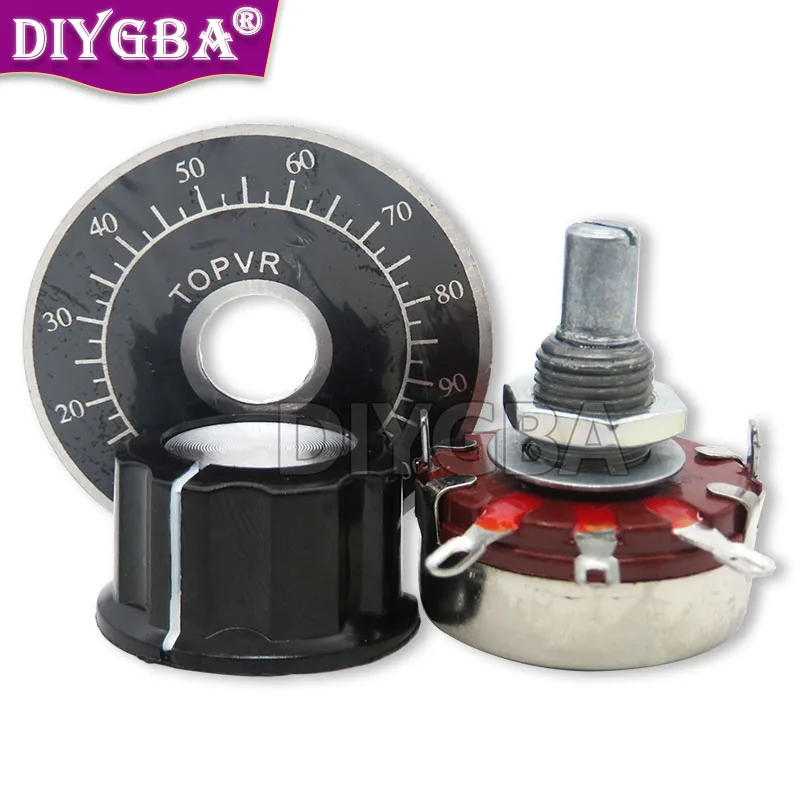 1 Set = 3PCS WTH118 DIY Kit Parts 2W 1A Potentiometer 1K 2.2K 4.7K 10K 22K 47K 100K 470K 1M MF-A03 + WHT118 + 0-100