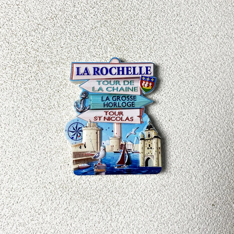 Harbour La Rochelle Tourist Souvenirs Home Decor Items Collection Arts and Crafts Instructions 3D Magnetic Refrigerator Magnets,