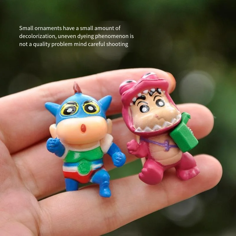 8 sztuk/zestaw Anime kredka Shin Chan figurka Nohara Shinnosuke Cosplay ładny Ornament lalka PVC zabawki-modele do kolekcjonowania prezent dla dzieci