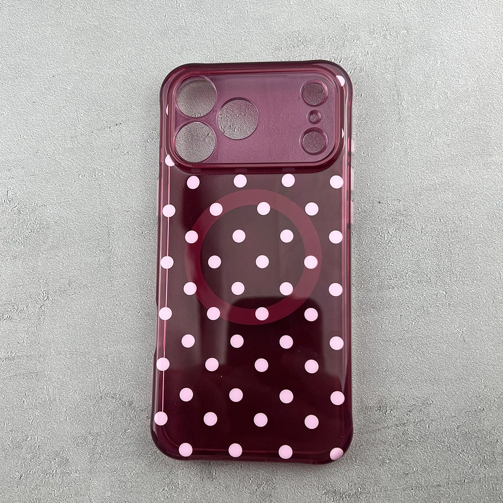 Modische Handyhülle mit Polka-Dot-Muster und Bonbonfarben, magnetisch, für MagSafe, für iPhone 18, 17, 16, 15 Pro Max, kabelloses Laden, stoßfeste Schutzhülle.
