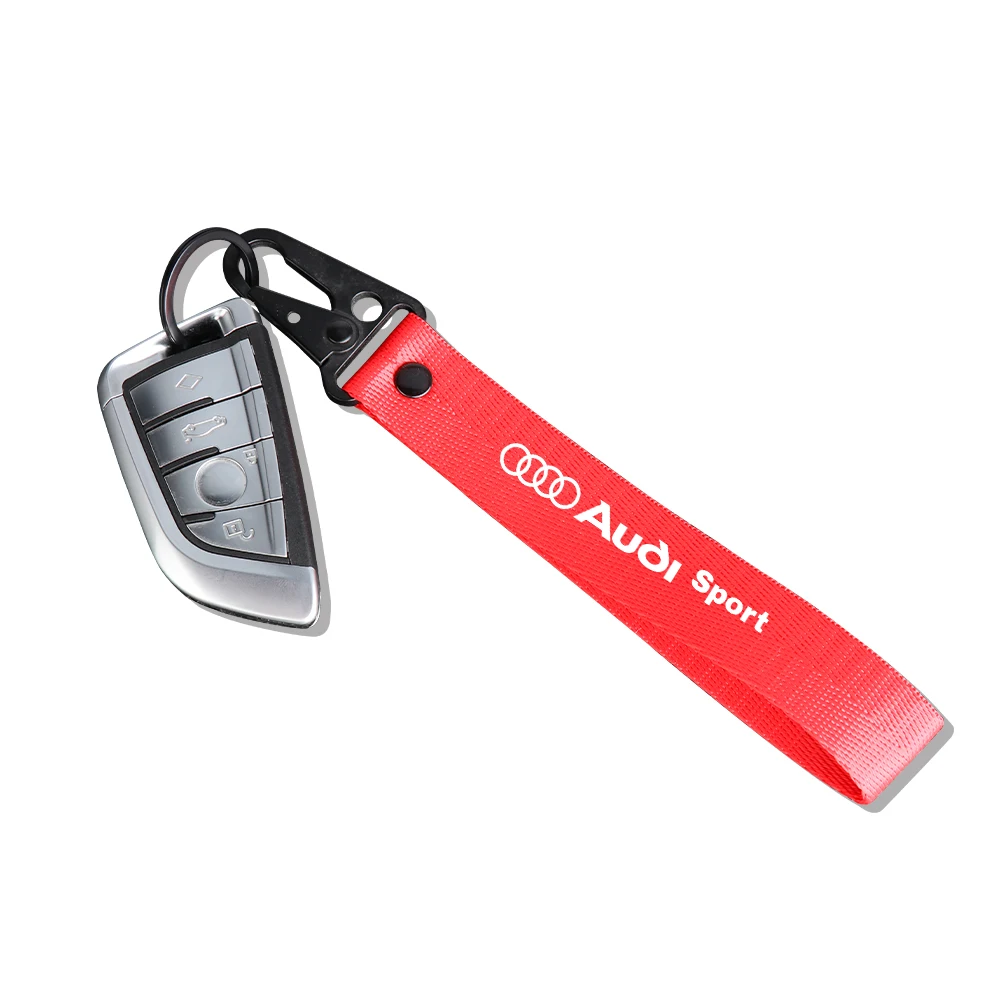 1pc Metal Alloy/Leather Car Keychain Key Chain Rings Valve Core Accessories For Audi A3 A4 B8 8P B9 8V B6 A5 B7 A1 A6 Q3 Sline view 5