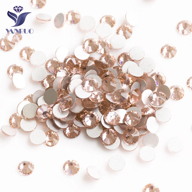 

YanRuo 2058NoHF Lt. Peach Glass Beauty Flatback Rhinestones Dress/Nail Art Decorations DIY Crystal Jewelry Making Accessories