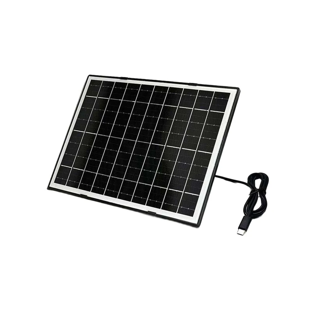 7-Watt Monocrystalline Solar Panel for Surveillance Cameras 5V DC Output Photovoltaic Module 1.5m Type C Interface Cable
